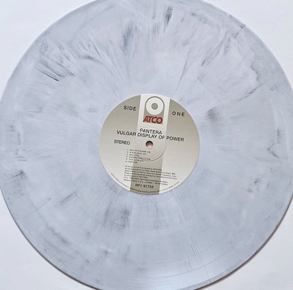 Image of Label Cover of LP - NEW/NEW - PANTERA, Vulgar Display Of Power (Rhino Records; RCV1 91758, Europe 2021 Reissue, Inner, White & True Metal Grey Marbled Vinyl), , - 2416254C