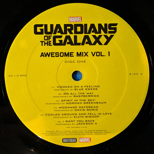Image of Label Cover of 2xLP - VG+/VG+ - VARIOUS, Guardians Of The Galaxy (Deluxe Vinyl Edition) (Hollywood Records; D002054901, US 2017 Reissue, Gatefold), A couple of light hairlines that don't affect play. , - 4226022E