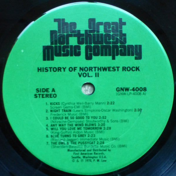 Image of Label Cover of LP - VG/VG+ - VARIOUS, The History Of Northwest Rock Volume Two (The Great Northwest Music Company; GNW-4008, US 1978, Textured Sleeve), Light edge wear, top left corner cut., - 3045518S