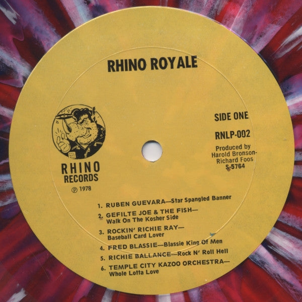 Image of Label Cover of LP - VG+/VG+ - VARIOUS, Rhino Royale (Rhino Records; RNLP 002, US 1978, Splatter Vinyl ), Still in hype stickered shrinkwrap., - 3045521S