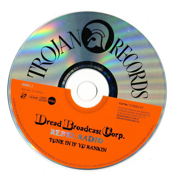 Image of Label Cover of 3115482C: 2xCD - VARIOUS ARTISTS, Dread Broadcasting Corp: Rebel Radio (Trojan Records; TJDDD167, UK 2004, Card Slipcase with Jewel Case inside) EX/VG+