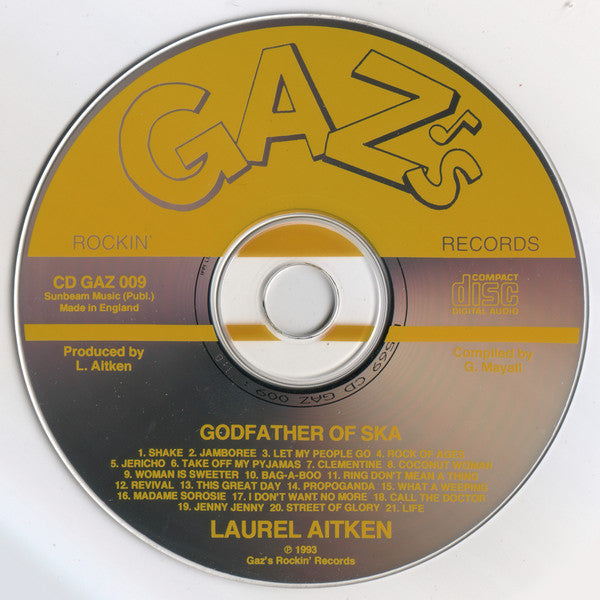 Image of Label Cover of CD - VG+/VG+ - LAUREL AITKEN, Godfather Of Ska (Gaz's Rockin' Records; CD GAZ 009, UK 1993), , - 3115553C