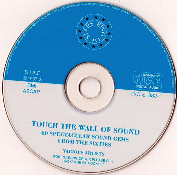 Image of Label Cover of 2xCD - VG+/VG+ - VARIOUS, Touch The Wall Of Sound. 60 Spectacular Sound Gems From The Sixties (Ring Of Stars; R-O-S 882-2, Italy 1997), , - 3155223S