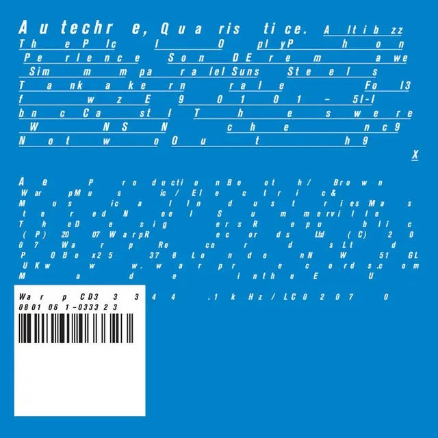 Image of Front Cover of 2xLP - NEW/NEW - AUTECHRE, Quaristice (Warp; WARPLP333R, UK 2025 Reissue, 2 Inners), , - 4955260S