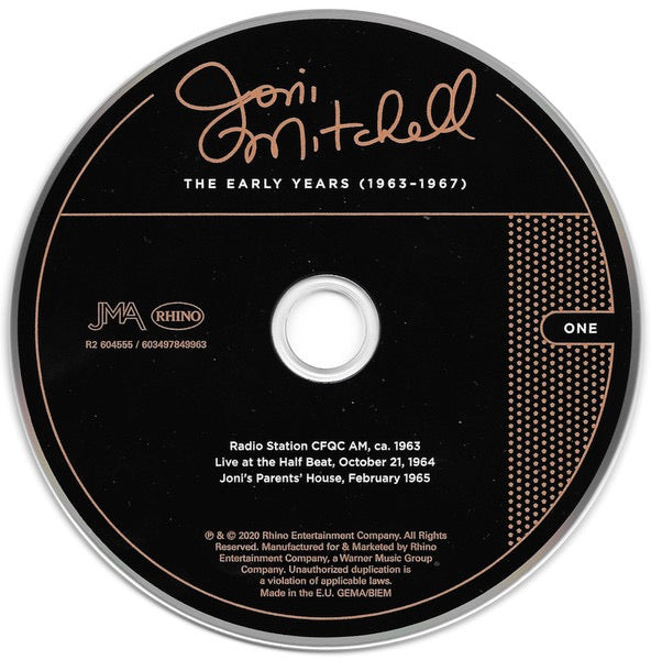 Image of Label Cover of 5xCD - M/M - JONI MITCHELL, Archives Volume 1 (The Early Years (1963-1967)) (Rhino Records; R2 604555, Europe 2020, Box Set), SEALED, - 4336042E