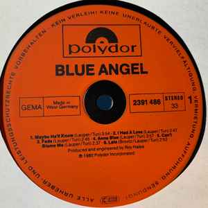 Image of Label Cover of 3345237S: LP - BLUE ANGEL, Blue Angel (Polydor; 2391 486, Germany 1980, Inner, First band of Cyndi Lauper) Light edge wear, corner crease VG/VG+