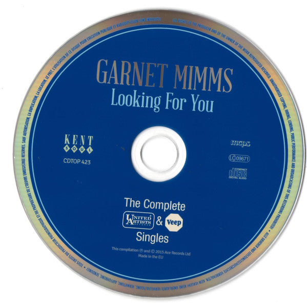 Image of Label Cover of CD - VG+/VG+ - GARNET MIMMS, Looking For You The Complete United Artists & Veep Singles (Kent Soul; CDTOP 423, UK 2015, Jewel Case), , - 3335245E