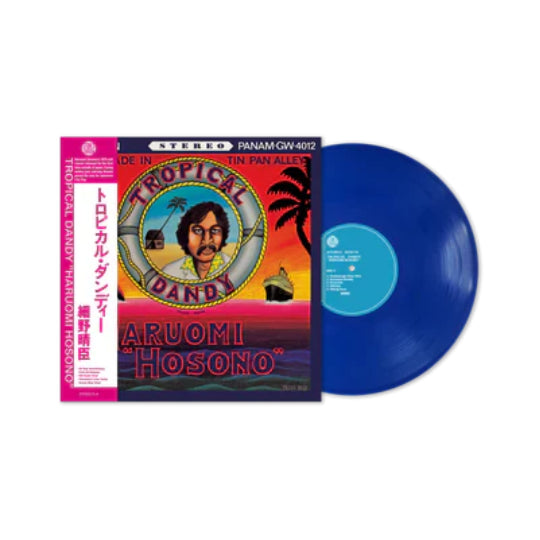 Image of Label Cover of 4515327C: LP - HARUOMI HOSONO, Tropical Dandy (Stones Throw; STH2515-4LP, Europe 2025 Reissue, Insert, Indies Ocean Blue Vinyl) NEW/NEW