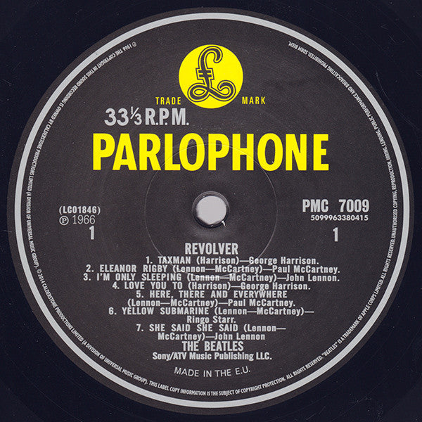 Image of Label Cover of LP - EX/EX - THE BEATLES, Revolver (Parlophone; PMC 7009, Worldwide 2014 Reissue, Reproduced Laminated Flipback Sleeve, Mono, All Analog Remaster, 180 Gram Vinyl), , - 3746166S