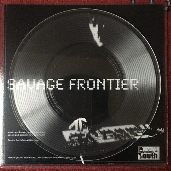 Image of Back Cover of 7" - VG+/EX - THE DETOX TWINS, Gravity / Savage Frontier (Polytechnic Youth ; PY91, UK 2019, Fold Over Sleeve, Lathe Cut, Clear Vinyl, Limited Edition Of 99), Limited Edition No 35/99, Slight Ring Wear, - 3525301E
