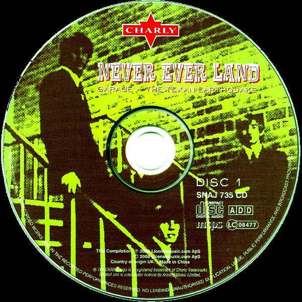 Image of Label Cover of 3xCD - VG/VG - VARIOUS, Never Ever Land (83 Texan Nuggets From International Artists Records 1965-1970) (Charly Records; SNAJ 735 CD, UK 2008, Box Set, Booklet & Inners), , - 1416609C