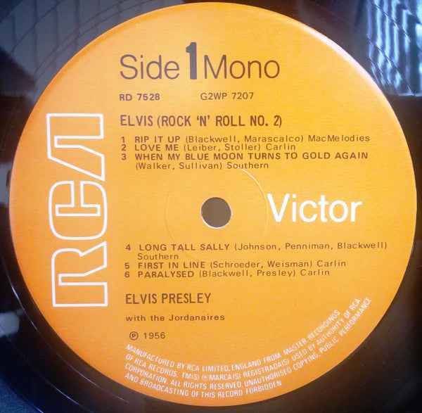 Image of Label Cover of 3615166C: LP - ELVIS PRESLEY, Elvis Rock 'N' Roll No.2 (RCA Victor; RD 7528, UK 1971 Reissue, Laminated Front Sleeve, Mono) VG/VG+