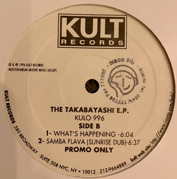 Image of Front Cover of 3615195C: 12" EP - YUKIYO TAKABAYASHI, The Takabayashi EP (Kult Records; KULO 996, US 1996, Promo) /VG