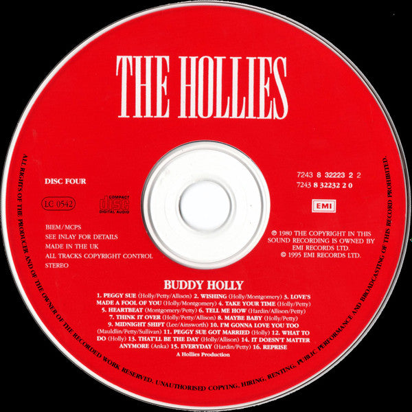 Image of Label Cover of 3655112S: 4xCD - THE HOLLIES, Four Hollies Originals (EMI; 7243 8 32223 2 2, UK 1995, Box Set) VG/VG+
