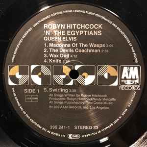Image of Label Cover of LP - VG/VG - ROBYN HITCHCOCK 'N' THE EGYPTIANS, Queen Elvis (A&M Records; 395 241-1, Europe 1989, Inner), Quite a few marks but all light, edge wear., - 2516358C