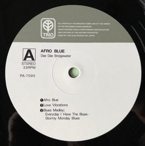 Image of Label Cover of LP - VG/VG - DEE DEE BRIDGEWATER, Afro Blue (Mr Bongo; MRBLP216, UK 2020 Reissue, Insert), , - 3416459C