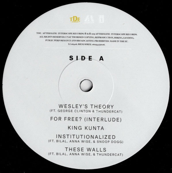 Image of Label Cover of 2xLP - VG+/EX - KENDRICK LAMAR, To Pimp A Butterfly (Top Dawg Entertainment; 0602547311009, Europe 2000s Reissue, Gatefold), Still in opened shrinkwrap, - 2816321C