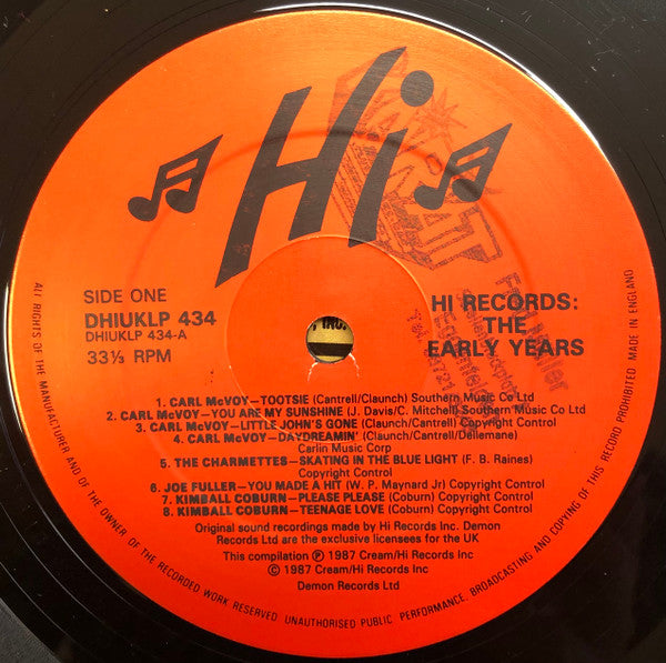 Image of Label Cover of 3715138C: 2xLP - VARIOUS, Hi Records - The Early Years 1957 To 1964 (Hi Records; DHI UK LP 434, UK 1987, Gatefold) VG+/VG+