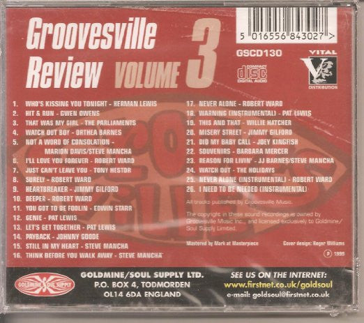 Image of Back Cover of 3755046S: CD - VARIOUS, Groovesville Review Volume 3 (Goldmine Soul Supply; GSCD130, UK 1999) VG/VG+