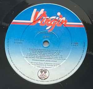 Image of Label Cover of LP - VG/G - XTC, White Music (Virgin; V 2095, UK 1978, Company Inner, A2/B2 HTM Matrix, 2nd Cut), , - 3526080E