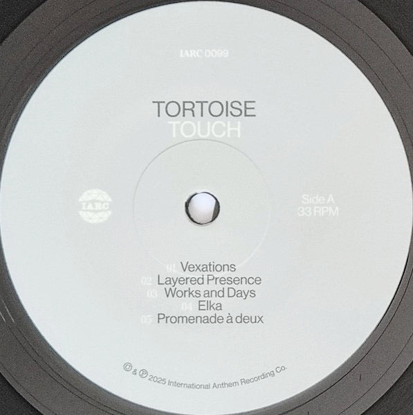 Image of Label Cover of LP - NEW/NEW - TORTOISE, Touch (International Anthem; IARC99LP, Europe 2025, Inner, Black Vinyl), , - 0336280E