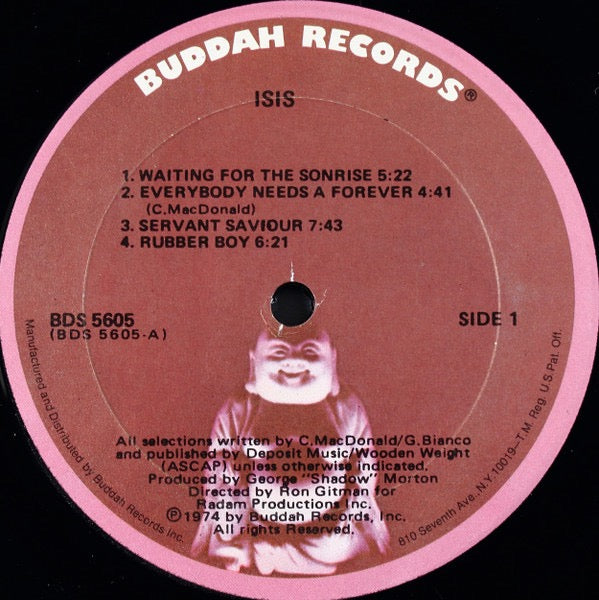 Image of Label Cover of LP - VG/VG - ISIS, Isis (Buddah Records; BDS 5605, US 1974, Company Inner), Sleeve still in shrink., - 3815500C