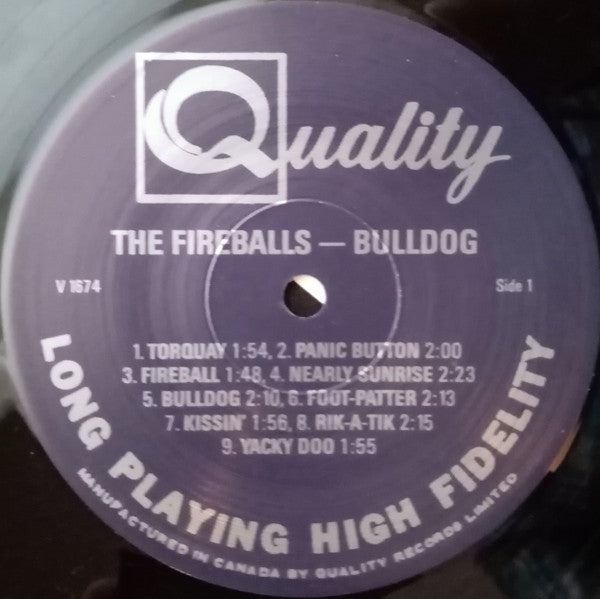 Image of Label Cover of LP - VG/VG+ - THE FIREBALLS, Bulldog (Quality; V 1674, Canada ), , - 3925006E