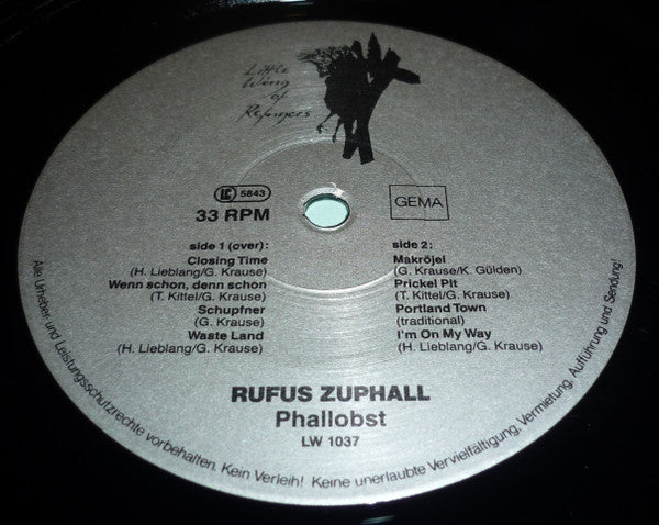 Image of Label Cover of 4xLP - EX/EX - RUFUS ZUPHALL, Avalon And On (Little Wing Of Refugees; LW 1037/38/39/40/41, Germany 1993, Box Set, Booklet, With 7", Numbered Limited Edition of 00), 457/500, - 3925289E