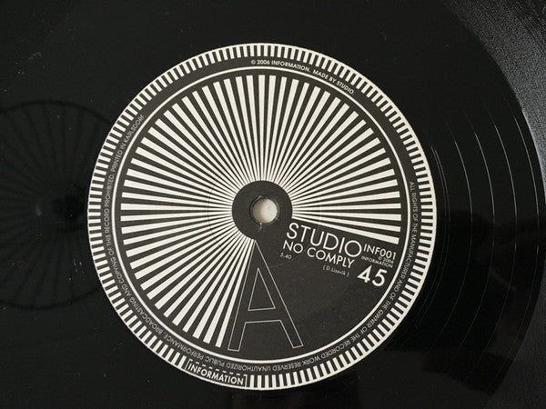 Image of Label Cover of 12" EP - VG+/VG+ - STUDIO, No Comply (Information; INF001, Sweden 2006, Picture Sleeve, Limited Edition of 500), , - 4025408E