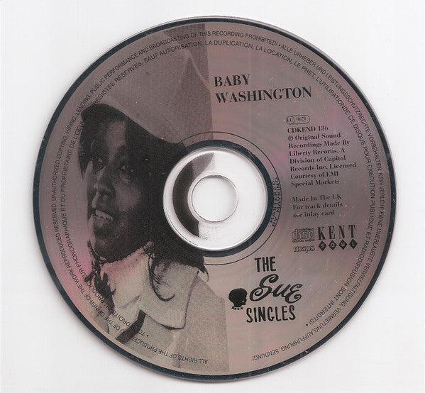 Image of Label Cover of 4155148S: CD - BABY WASHINGTON, The Sue Singles (Kent Soul ; CDKEND 136, UK 1996) VG+/VG+