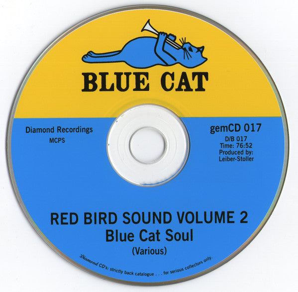 Image of Label Cover of 4155158S: CD - VARIOUS, The Red Bird Sound - Vol. 2 Blue Cat Soul (Diamond Recordings ; GEMCD 017, UK 1997) VG+/VG+