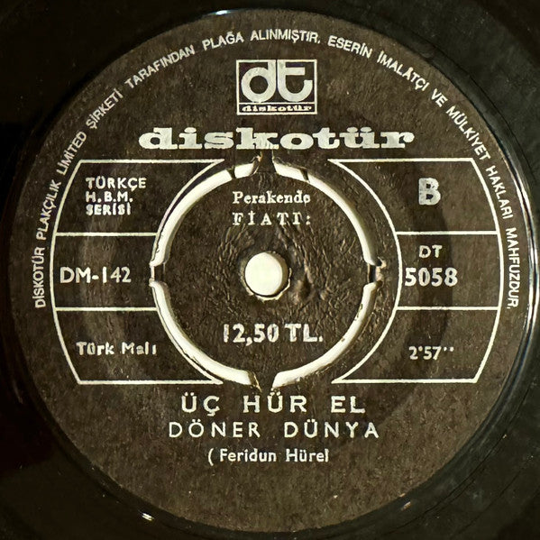 Image of Back Cover of 4155177S: 7" - �� H�R-EL*, Yara / D�ner D�nya (Diskot�r; DT 5058, Turkey 1971, Company Sleeve, Turkish Psych) G+/G