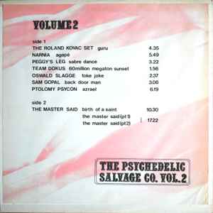 Image of Back Cover of LP - VG/VG+ - VARIOUS, The Psychedelic Salvage Company Volume 2 (Not On Label; none, UK 1990, Glued Artwork Sleeve, Insert, Unofficial Compilation), Edge and Ring Wear, some foxing on glued on artwork, - 3046002S