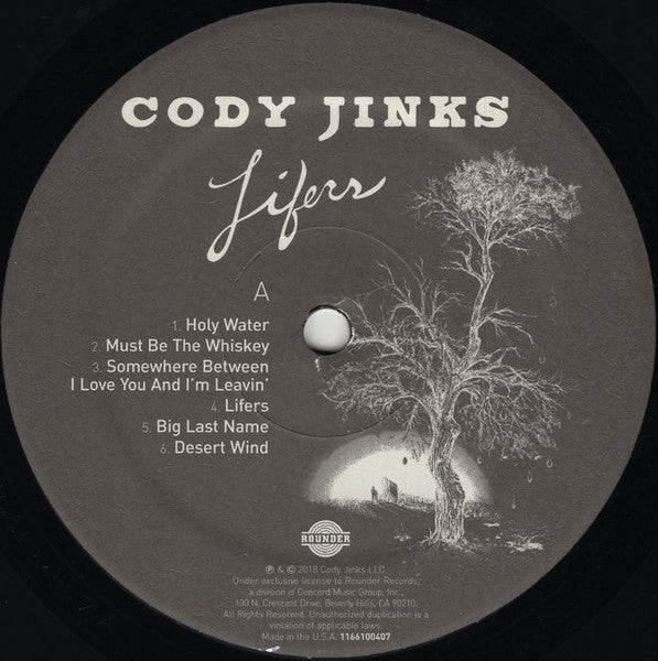 Image of Label Cover of LP - VG+/EX - CODY JINKS, Lifers (Rounder Records; 1166100407, US 2018, Gatefold), , - 4115325C