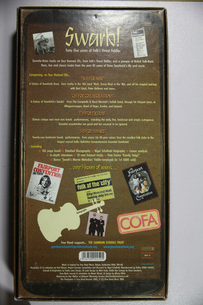 Image of Back Cover of 4xCD - VG+/VG+ - DAVE SWARBRICK, Swarb! (Forty Five Years Of Folk's Finest Fiddler) (Free Reed; FRQCD 45, UK 2003, Box Set, 2 Booklets), , - 4235079E