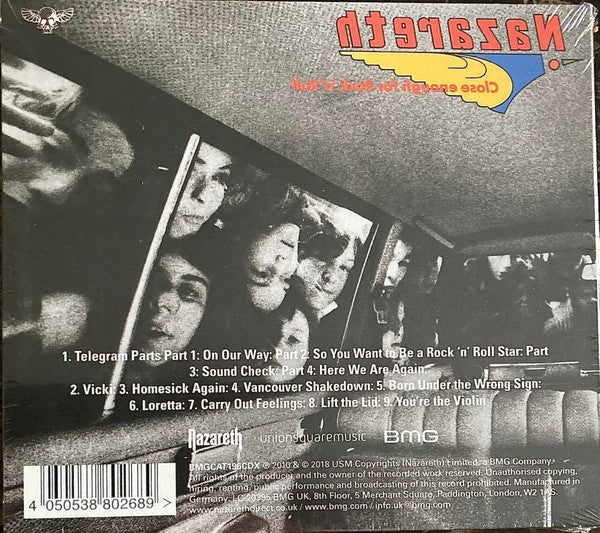 Image of Back Cover of CD - VG+/VG+ - NAZARETH, Close Enough For Rock 'n' Roll (BMG; BMGCAT196CDX, Europe 2022, Digipak, Insert), , - 4235091E