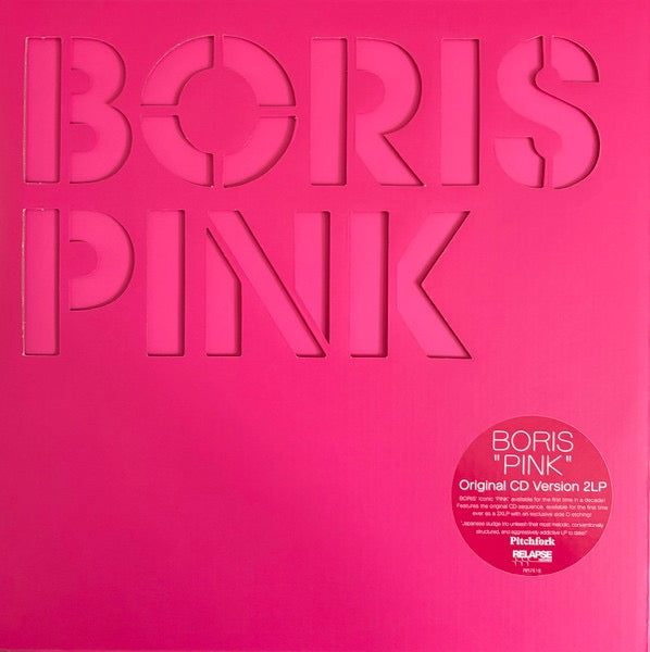Image of Front Cover of 4555249S: 2xLP - BORIS, Pink (Relapse; RR76181, Europe 2025 Reissue, Die-Cut Slipcase, Neon Magenta Vinyl. Etching on Side D. With CD.) NEW/NEW