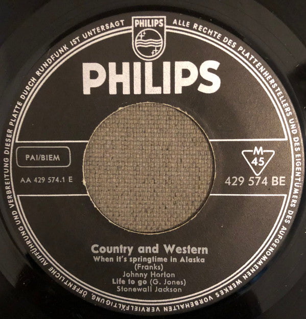 Image of Label Cover of 7" EP - VG+/EX - VARIOUS ARTISTS, When It's Springtime in Alaska (Philips ; 429 574 BE, Germany 1961, Laminated Front Sleeve), Nice Copy, - 4225225E