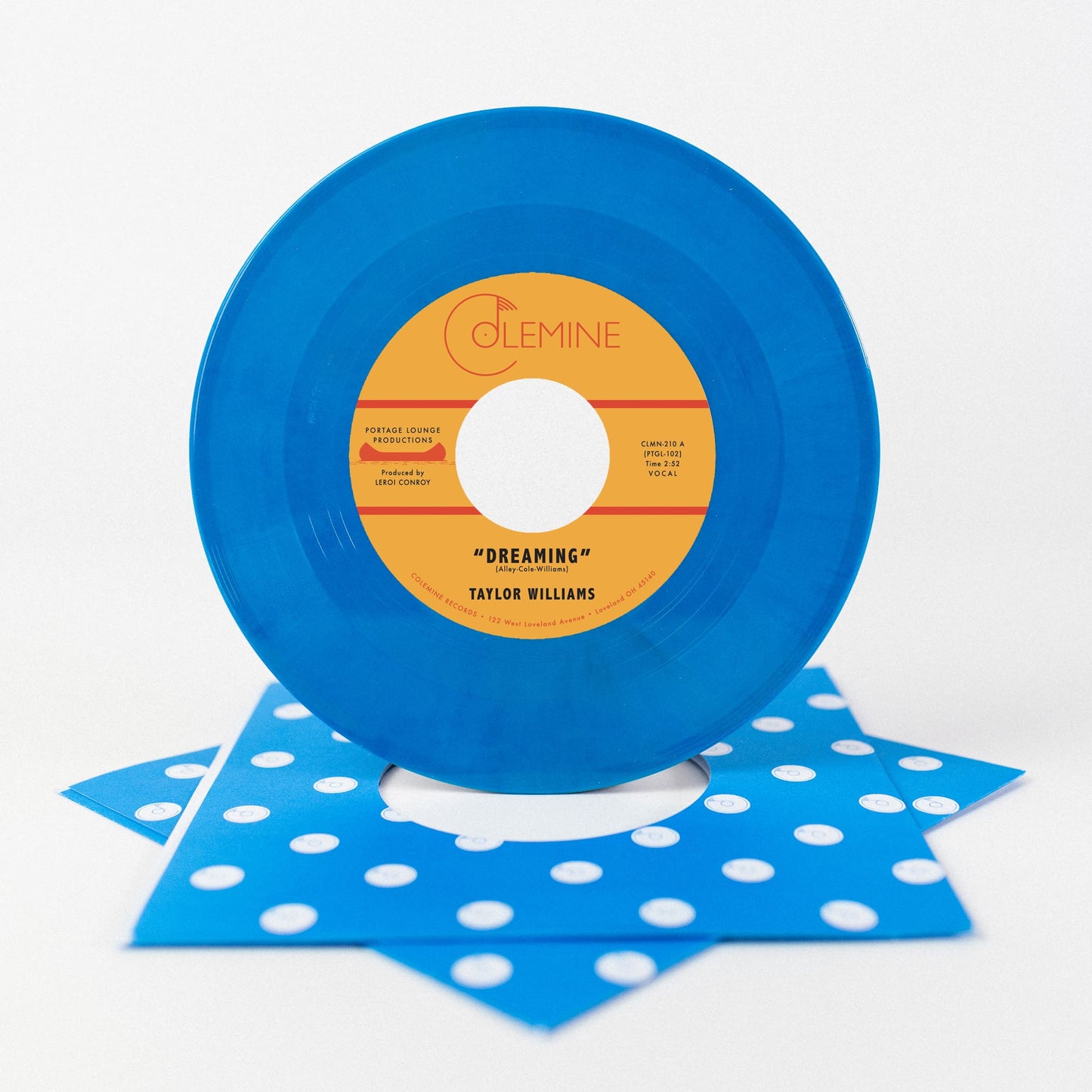 Image of Front Cover of 942519C: 7" - TAYLOR WILLIAMS, Dreaming / What About Me? (Colemine Records; CLMN210C1, Europe 2025, Indie Exclusive Colemine Blue Vinyl) NEW/NEW