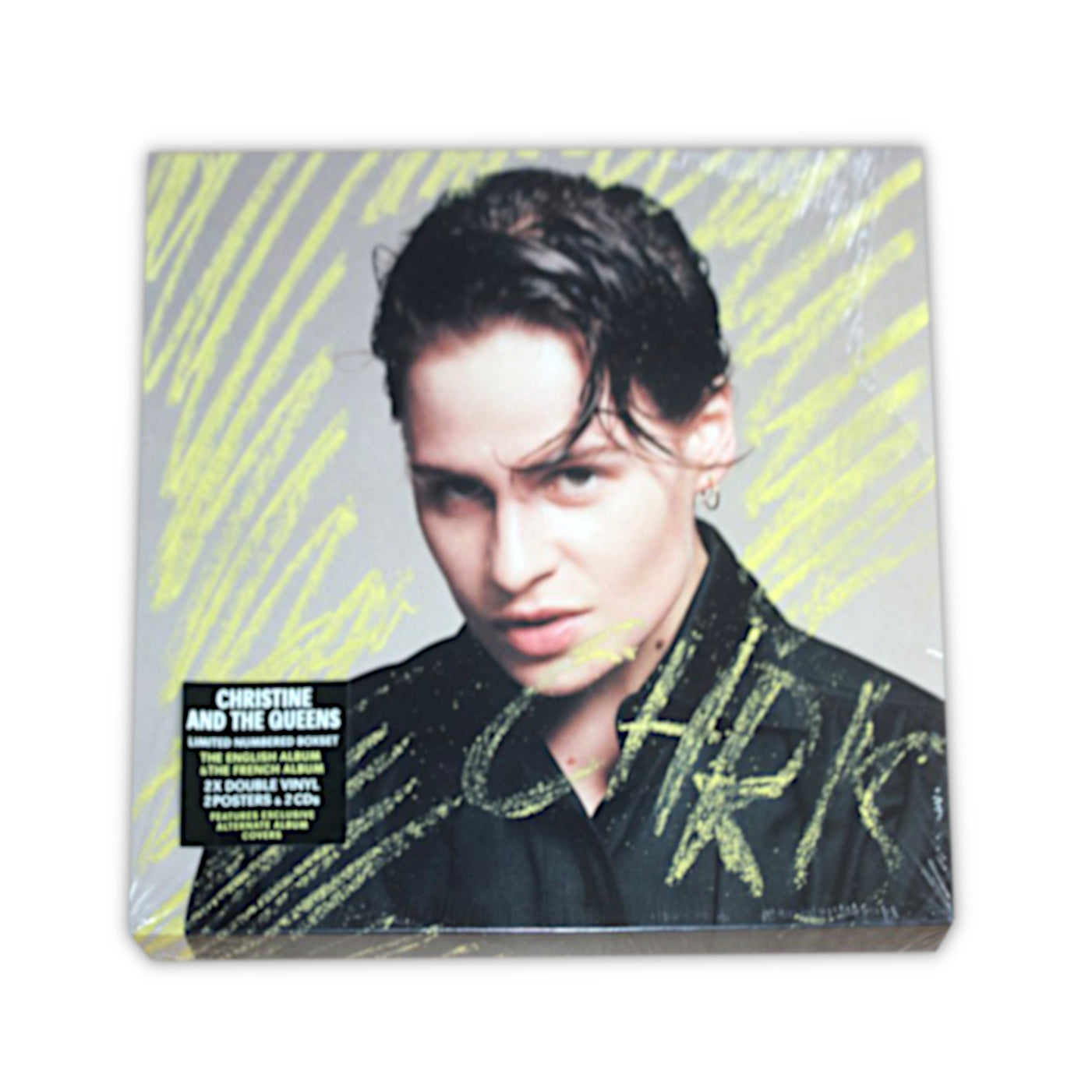 Image of Label Cover of 4225386E: 4xLP - CHRISTINE AND THE QUEENS, Chris (Because; BEC5543602, UK 2018, Box Set, 2 Inners, 2 Posters, Ltd Ed of 10,000 French and English Versions, 4LPs, no CDs) Number 6643. No CDs. A few hairlines and creasing to box. VG/VG+