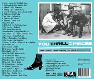 Image of Back Cover of CD - VG+/VG+ - VARIOUS, You Thrill Me To Pieces (Beat & Pop From The United Kingdom 1963-1966) (Teensville Records ; tv1059, Australia 2023), , - 4255108S
