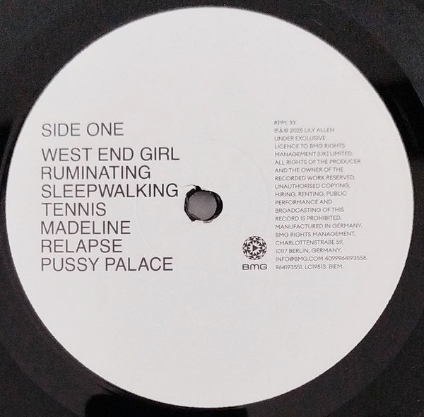 Image of Label Cover of LP - NEW/NEW - LILY ALLEN, West End Girl (BMG; 964193551, Europe 2026, Gatefold, Inner & Insert, Black Vinyl), , - 1356058S