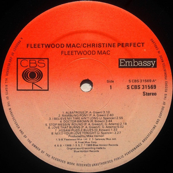 Image of Label Cover of LP - VG/VG+ - FLEETWOOD MAC & CHRISTINE PERFECT, Albatross (CBS; S CBS 31569, UK 1977), , - 1026012E