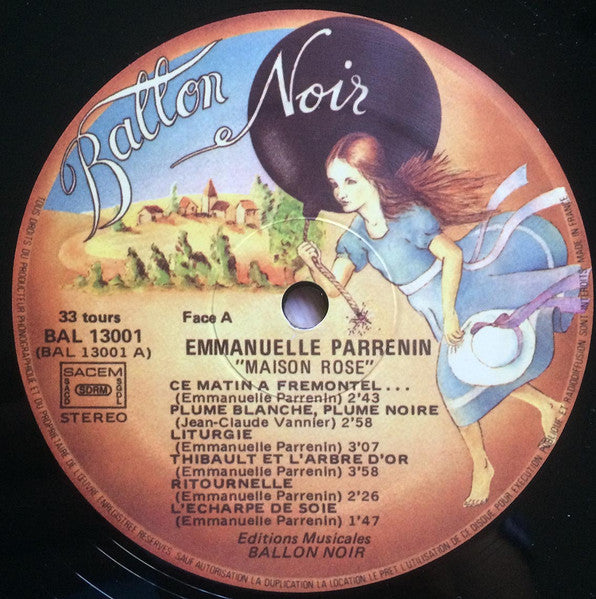 Image of Label Cover of 4445273S: LP - EMMANUELLE PARRENIN, Maison Rose (Lion Productions; LION-LP 106, US 2008 Reissue, Pasteback Gatefold, Insert, Limited edition of 500 copies) Surface marks and light hairlines. Damage to bottom right corner, light corner wear. VG/VG