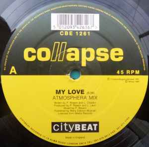 Image of Label Cover of 12" - G+/G+ - COLLAPSE, My Love (City Beat; CBE 1261, UK 1991, Picture Sleeve), lots of light marks and the odd scuff. some tear marks front sleeve plus light edge wear and creasing, - 3746047S