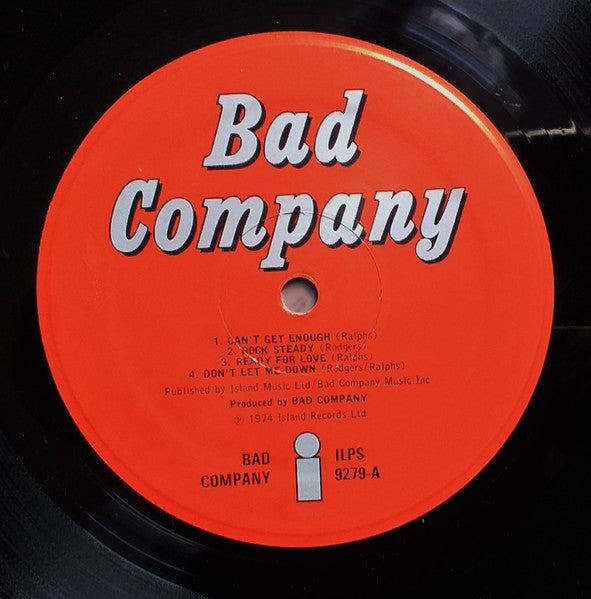 Image of Label Cover of LP - VG/VG - BAD CO, Bad Company (Island Records; ILPS 9279, UK Reissue, Gatefold, Company Inner), Hairlines. Edge and ring wear., - 4445356S