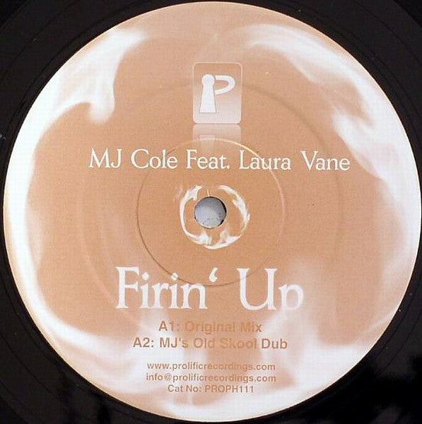 Image of Front Cover of 4515347C: 12" - MJ COLE FEAT. LAURA VANE, Firin' Up (Prolific Recordings; PROPH111, UK 2006) /VG+
