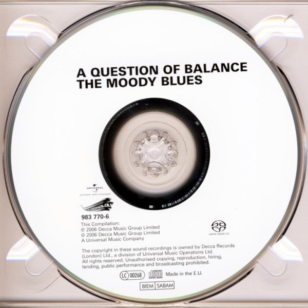 Image of Label Cover of CD - VG+/VG+ - THE MOODY BLUES, A Question Of Balance (Threshold; 983 770-6, UK, Europe & US 2006, Digipak, Booklet, SACD), , - 4635019E