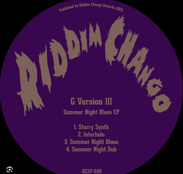 Image of Front Cover of 4615755C: 12" - G VERSION III, Summer Night Blues EP (Riddim Chango; RCEP-009, Japan 2025) Light storage marks /VG+