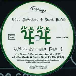 Image of Label Cover of 4745175S: 12" - BRETT JOHNSON & DAVE BARKER, Where Are You From? (Brique Rouge; br044, France 2005, Die Cut Company Sleeve) original company sleeve - sol VG/VG